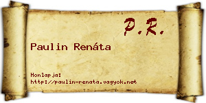 Paulin Renáta névjegykártya